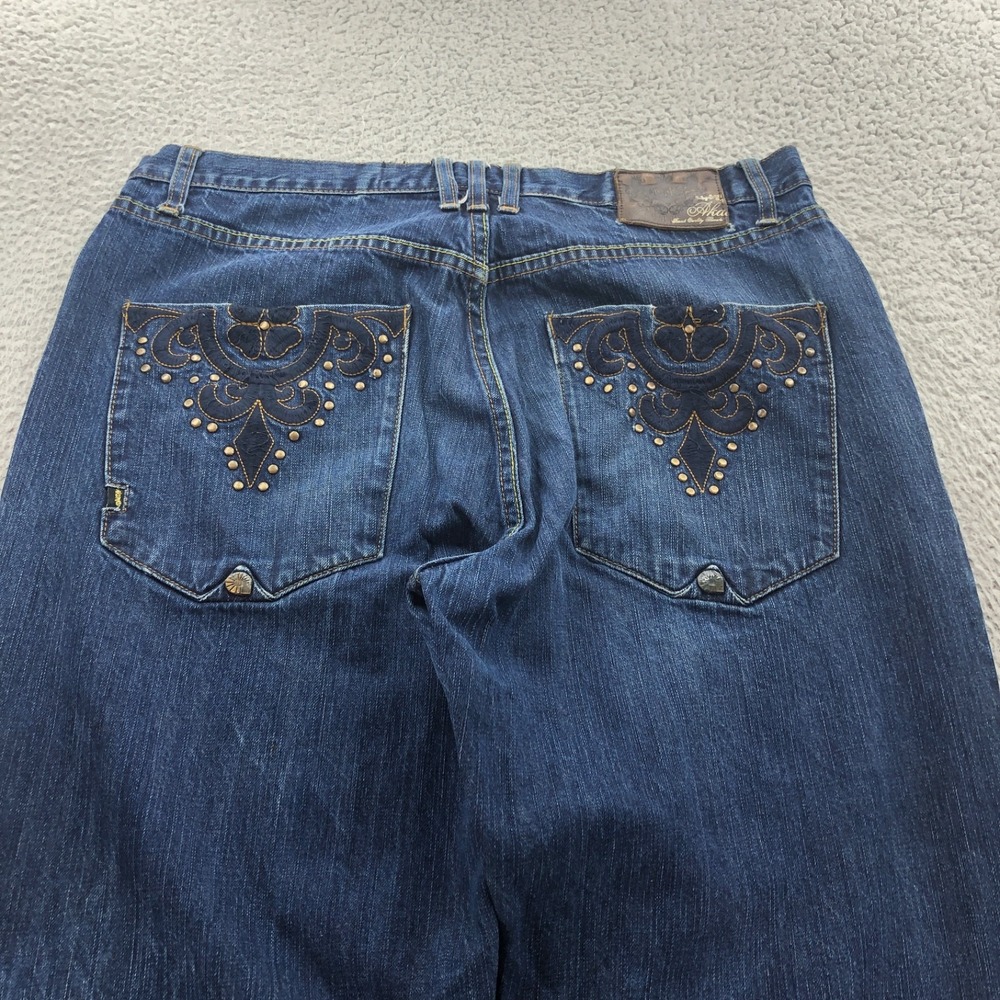 Vintage Akademiks Jeans Mens 36x32 Blue Baggy Skater Wide Leg Embroidered Y2K